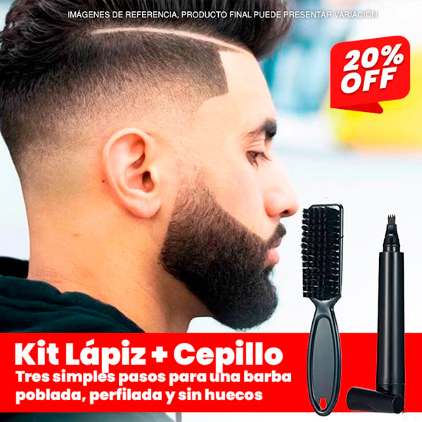 KIT DE RELLENO PARA BARBA Y CEJAS (LÁPIZ + CEPILLO) 😱😎