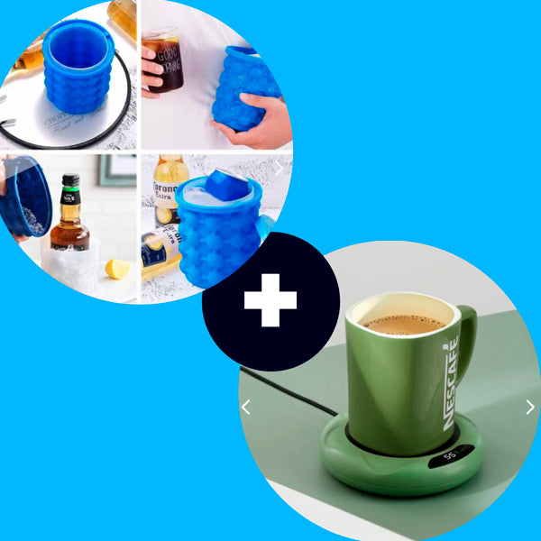 COMBO VASO MOLDE DE HIELO + CALENTADOR DE TAZA 😱🤩